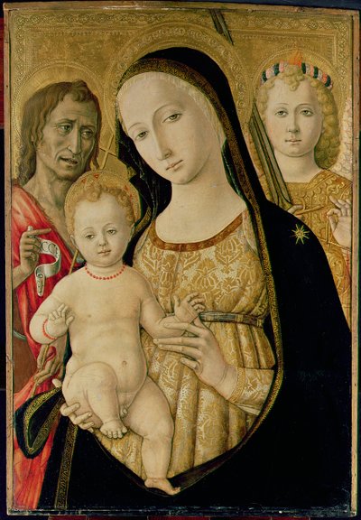 Madonna and Child with St. John the Baptist and St. Michael the Archangel by Matteo di Giovanni di Bartolo